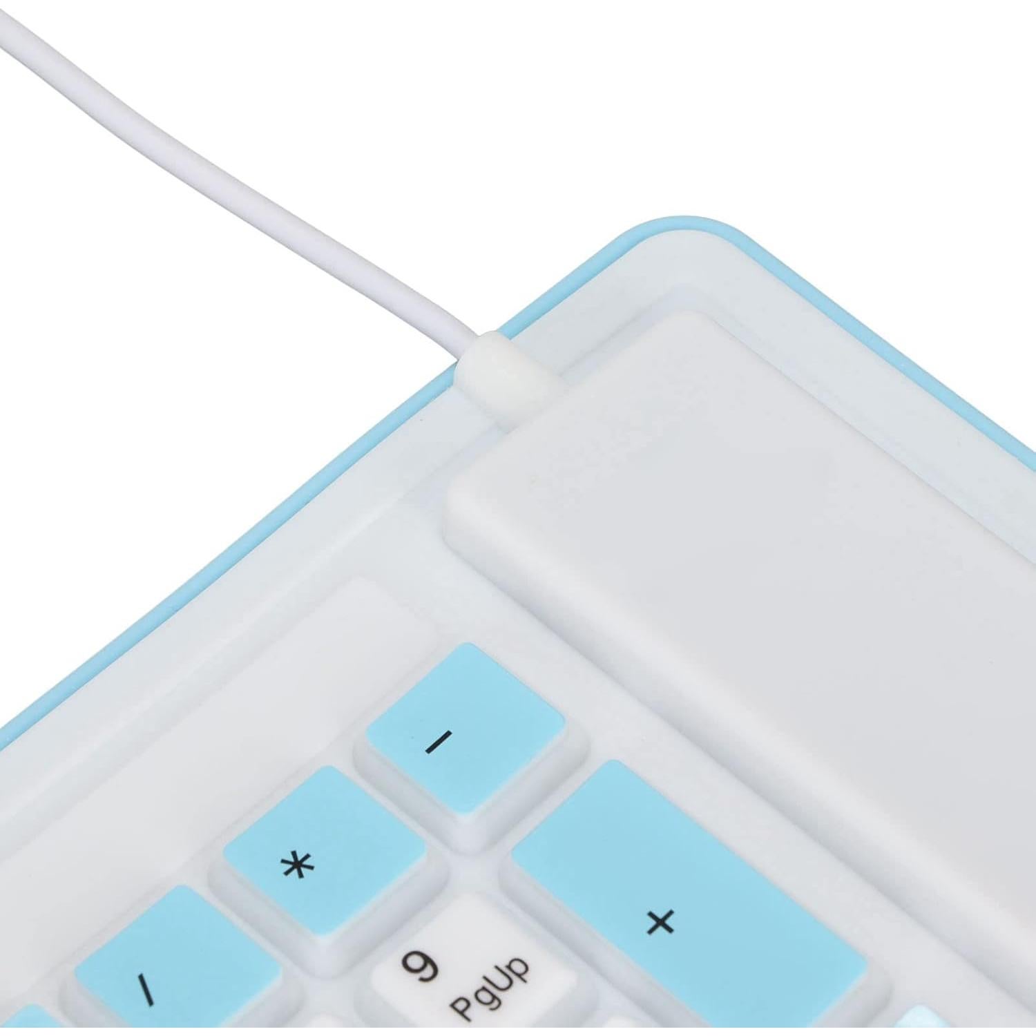 Teclado Plegable de Silicona Heayzoki USB 103 Teclas Azul