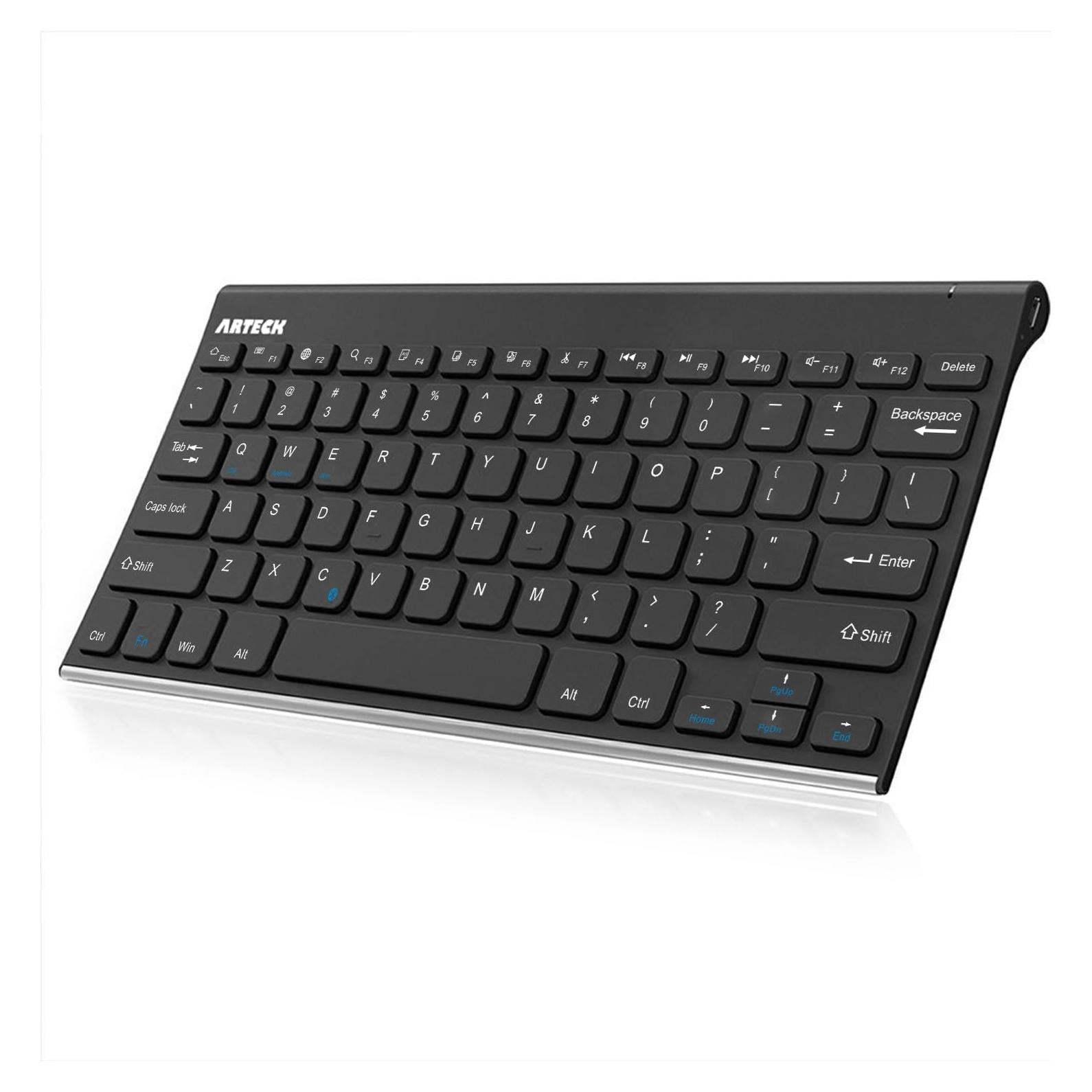 Teclado Bluetooth Arteck Inalámbrico Universal Acero 28.2x13.5cm