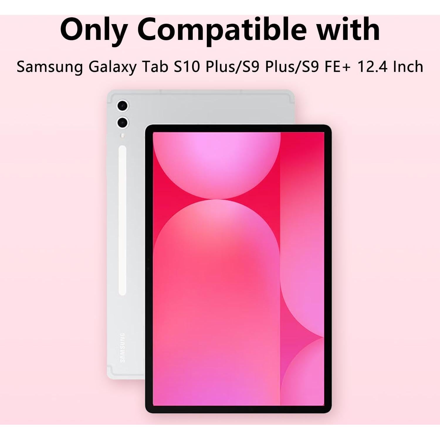 Funda con Teclado Bluetooth para Galaxy Tab S9 FE+ 12.4" Rosa