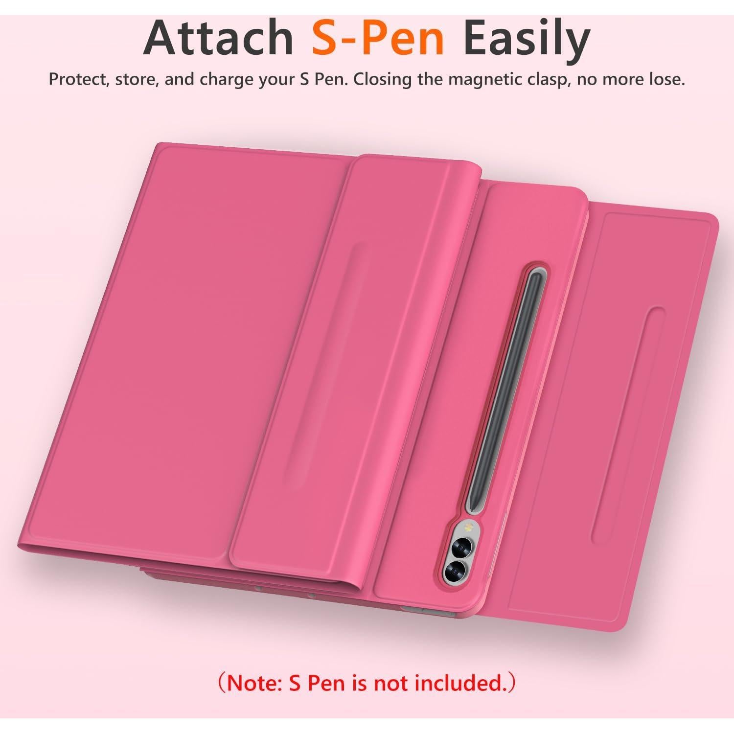 Funda con Teclado Bluetooth para Galaxy Tab S9 FE+ 12.4" Rosa