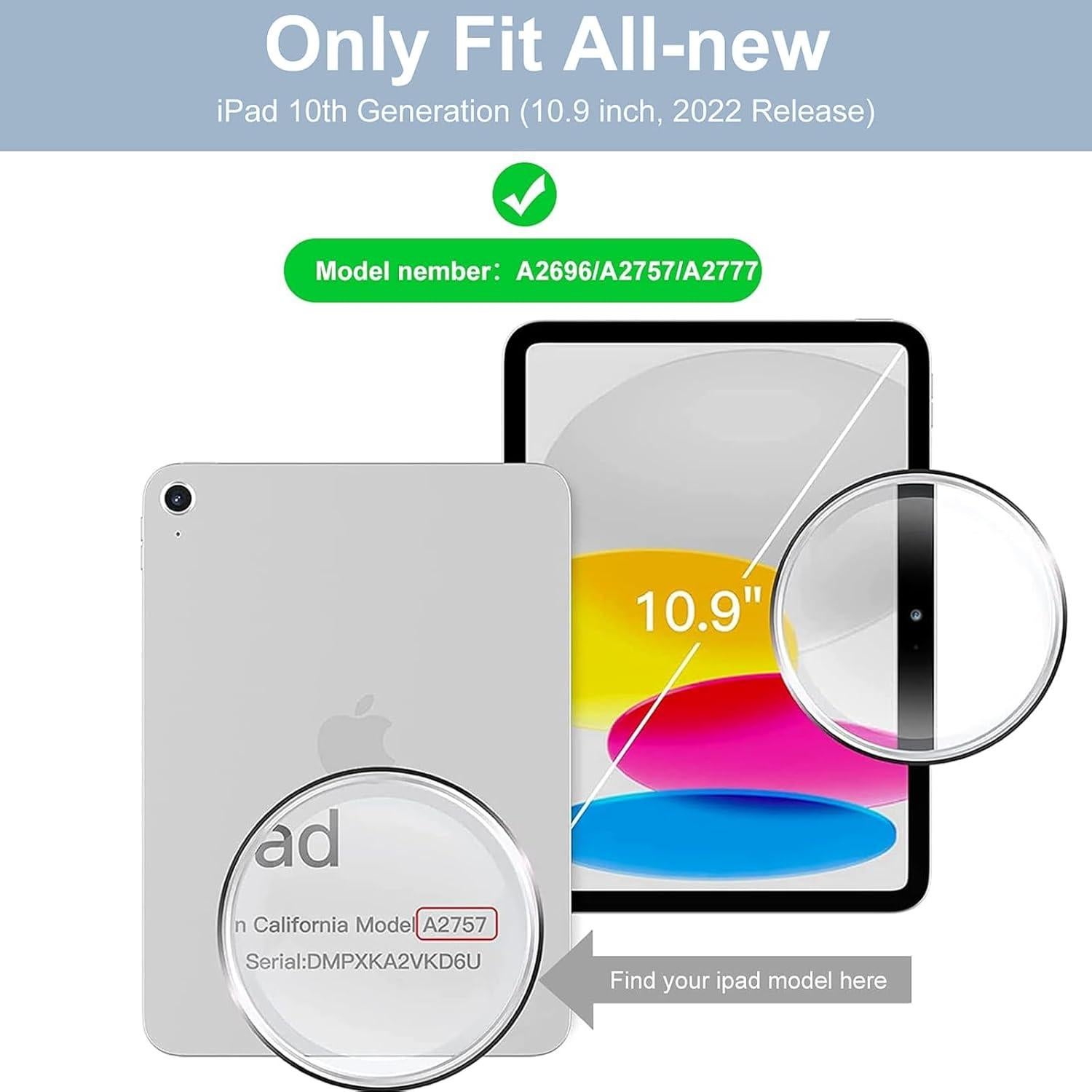 Funda con Teclado Inalámbrico KenKe para iPad 11/10ª Gen Azul