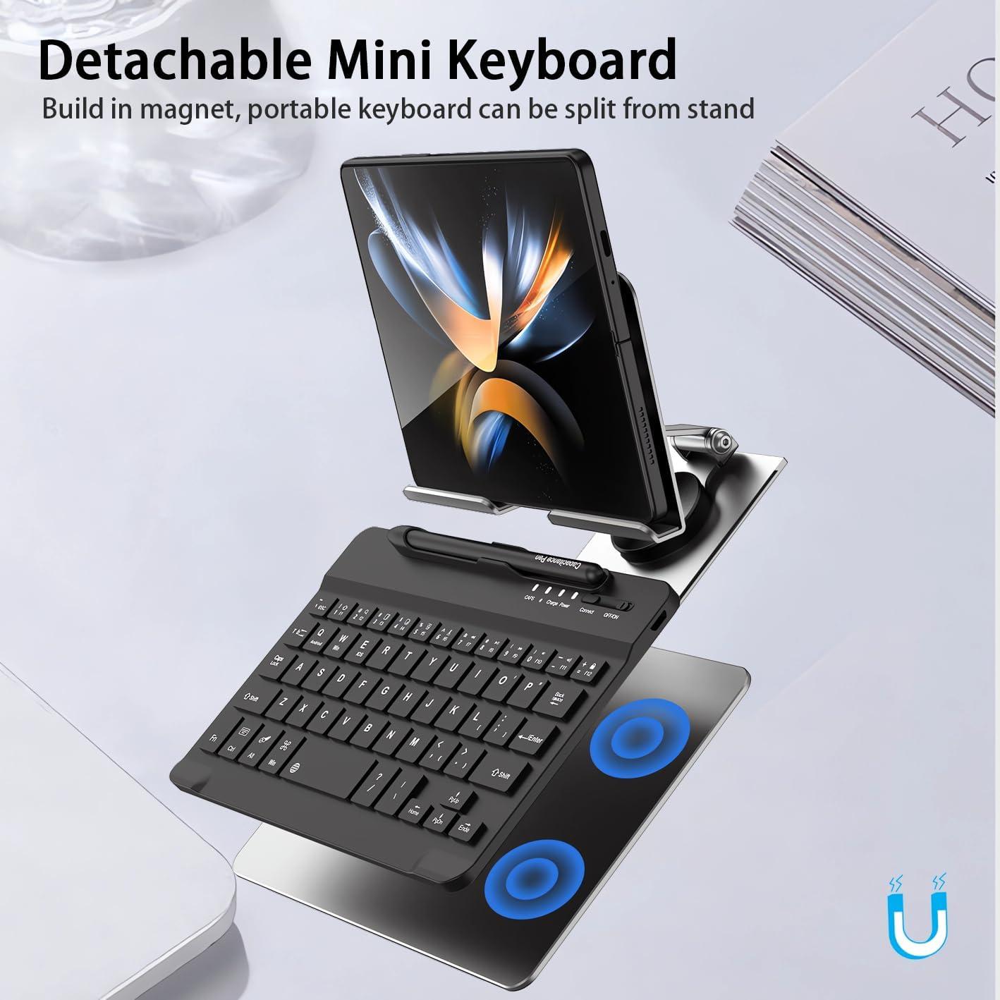 Soporte Plegable y Teclado Bluetooth Mini Voppton para Z Fold