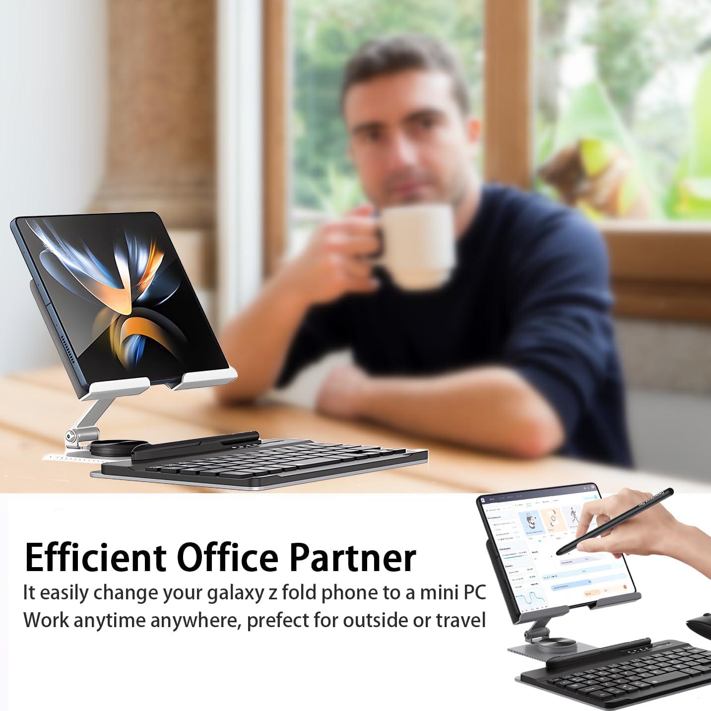 Soporte Plegable y Teclado Bluetooth Mini Voppton para Z Fold