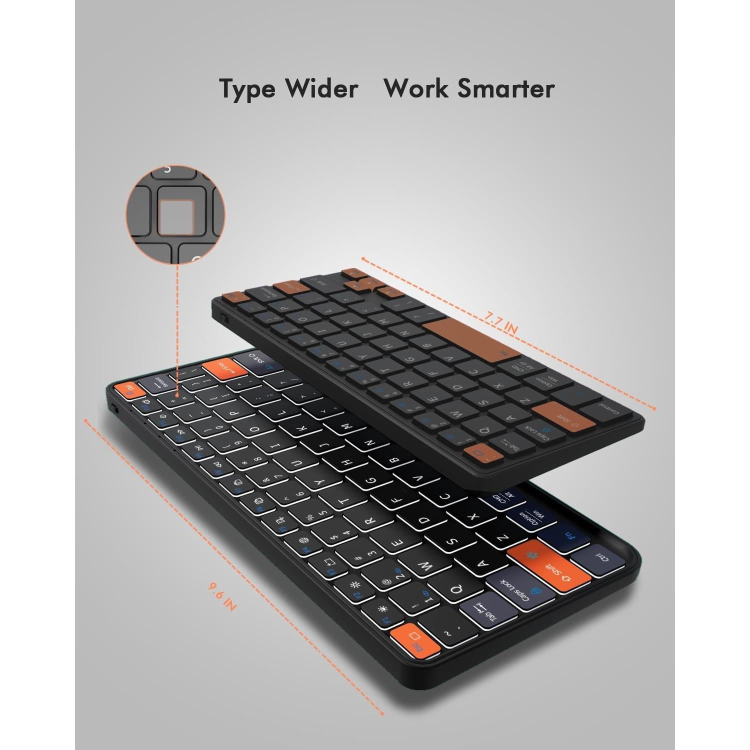 Teclado Inalámbrico Bluetooth Doohoeek con Retroiluminación 7 Colores