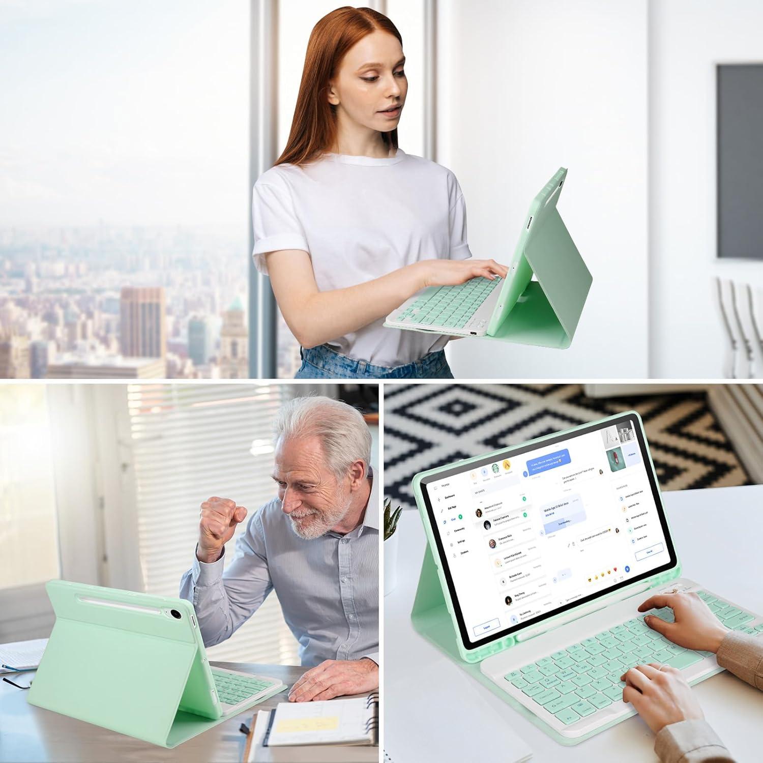 Funda con Teclado Bluetooth Samsung Galaxy Tab S9 FE 10.9" Verde