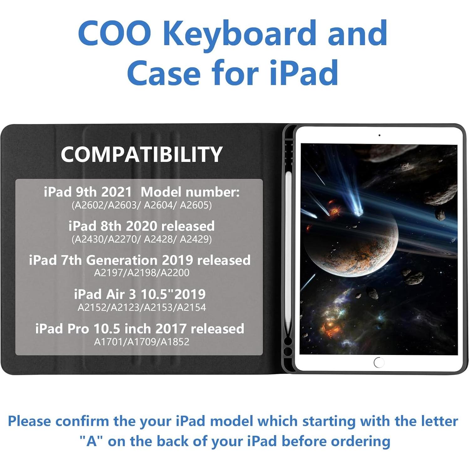 Funda teclado Bluetooth COO para iPad 10.2" 9ª Gen 2021