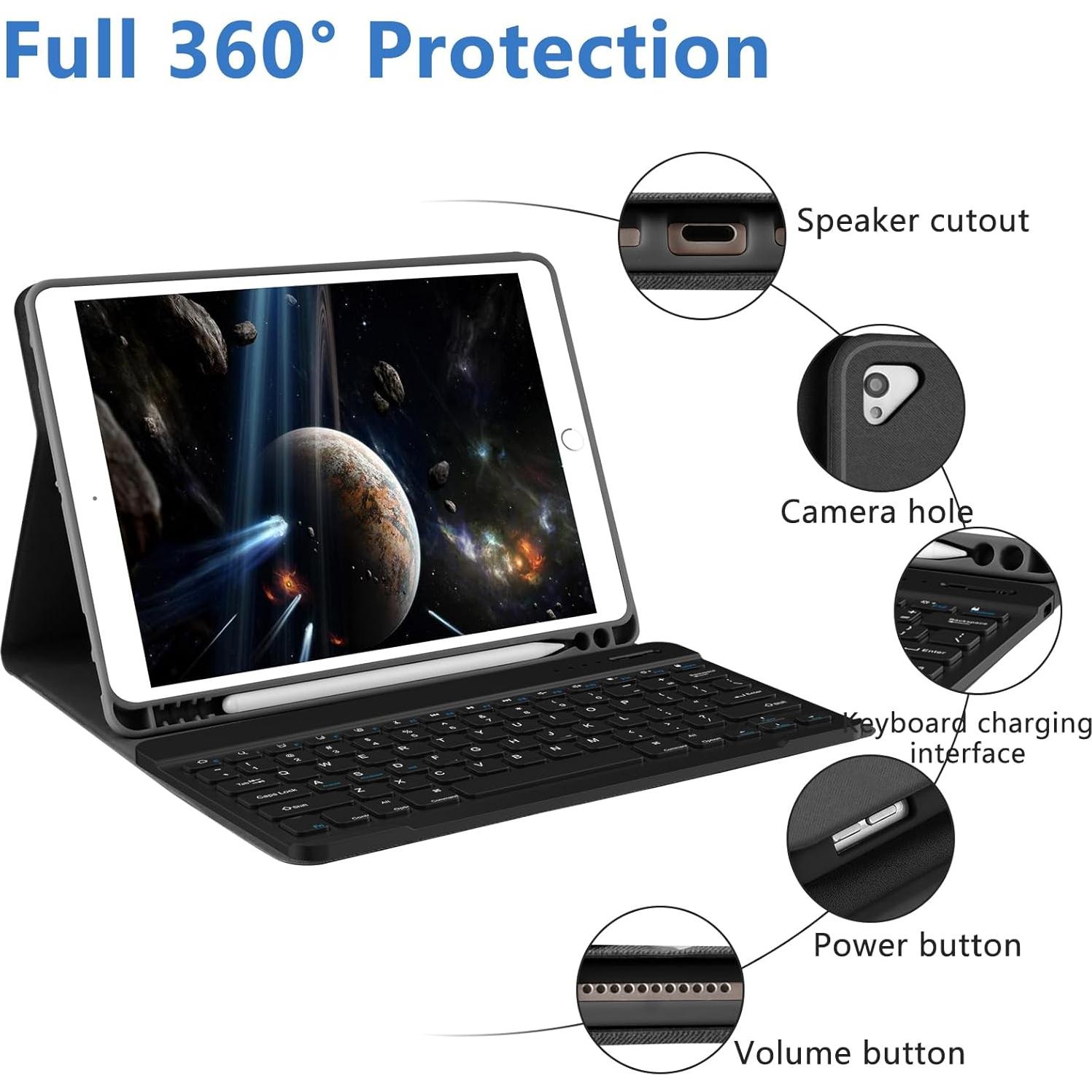 Funda teclado Bluetooth COO para iPad 10.2" 9ª Gen 2021