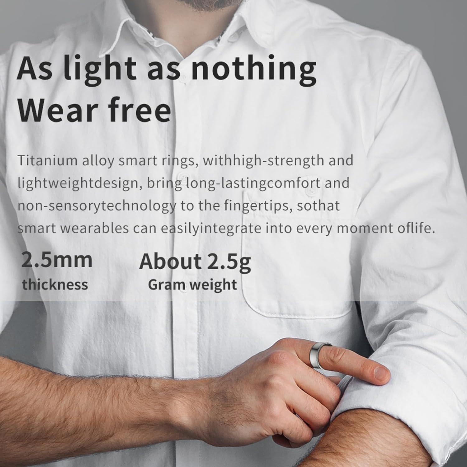 Anillo Inteligente Kalaxy47 SR-2025 Plata 5 Días Batería IP68