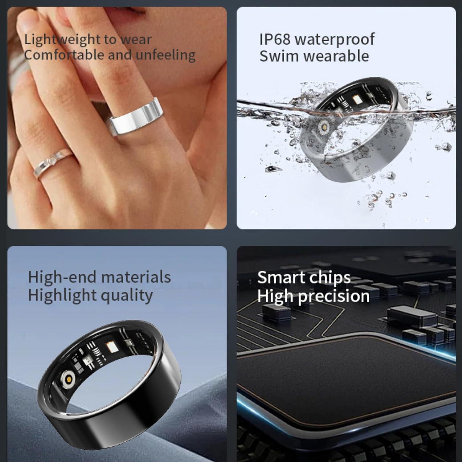 Anillo Inteligente Kalaxy47 SR-2025 Plata 5 Días Batería IP68