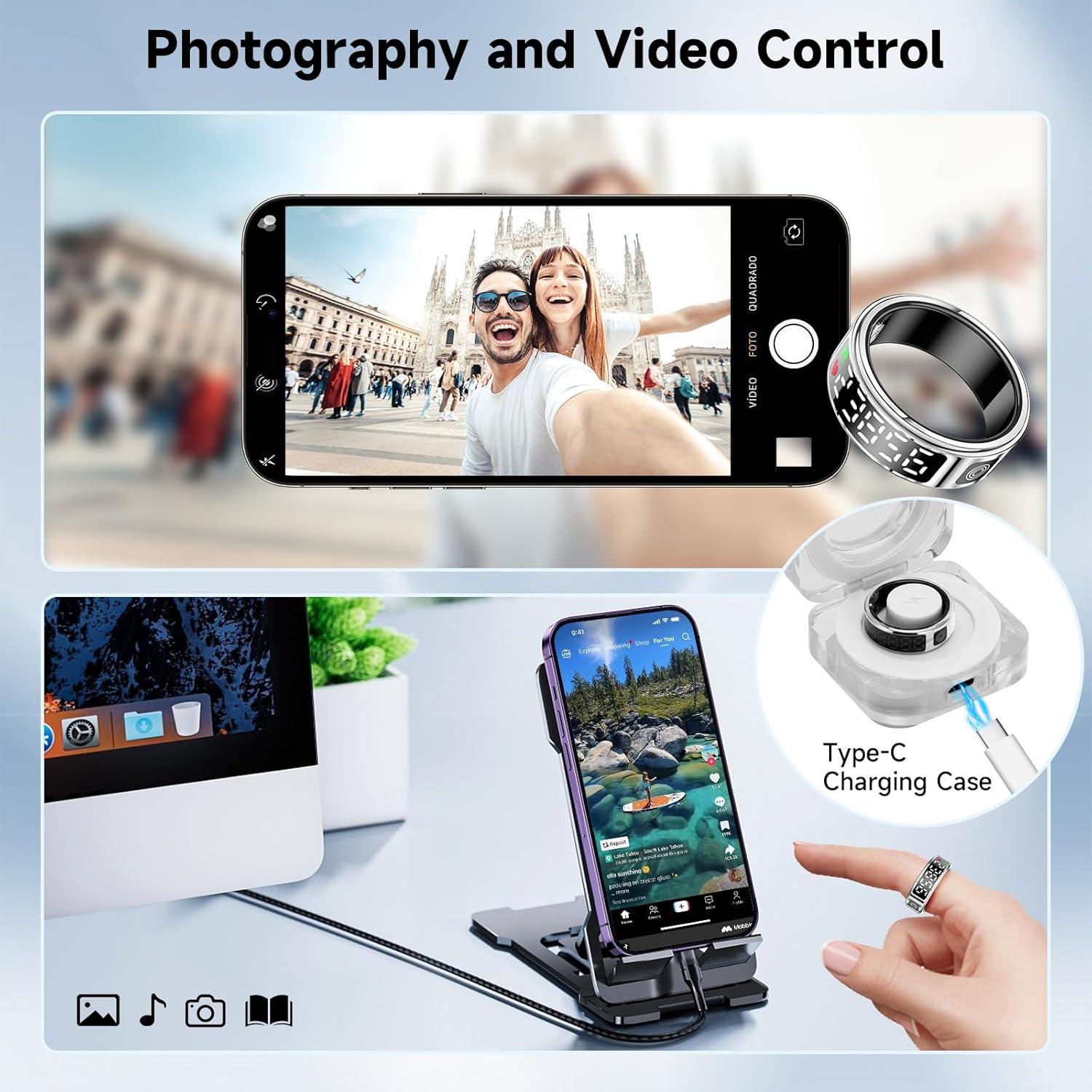 Anillo Inteligente Hugrow SR08 Plata - Monitor de Fitness IP68