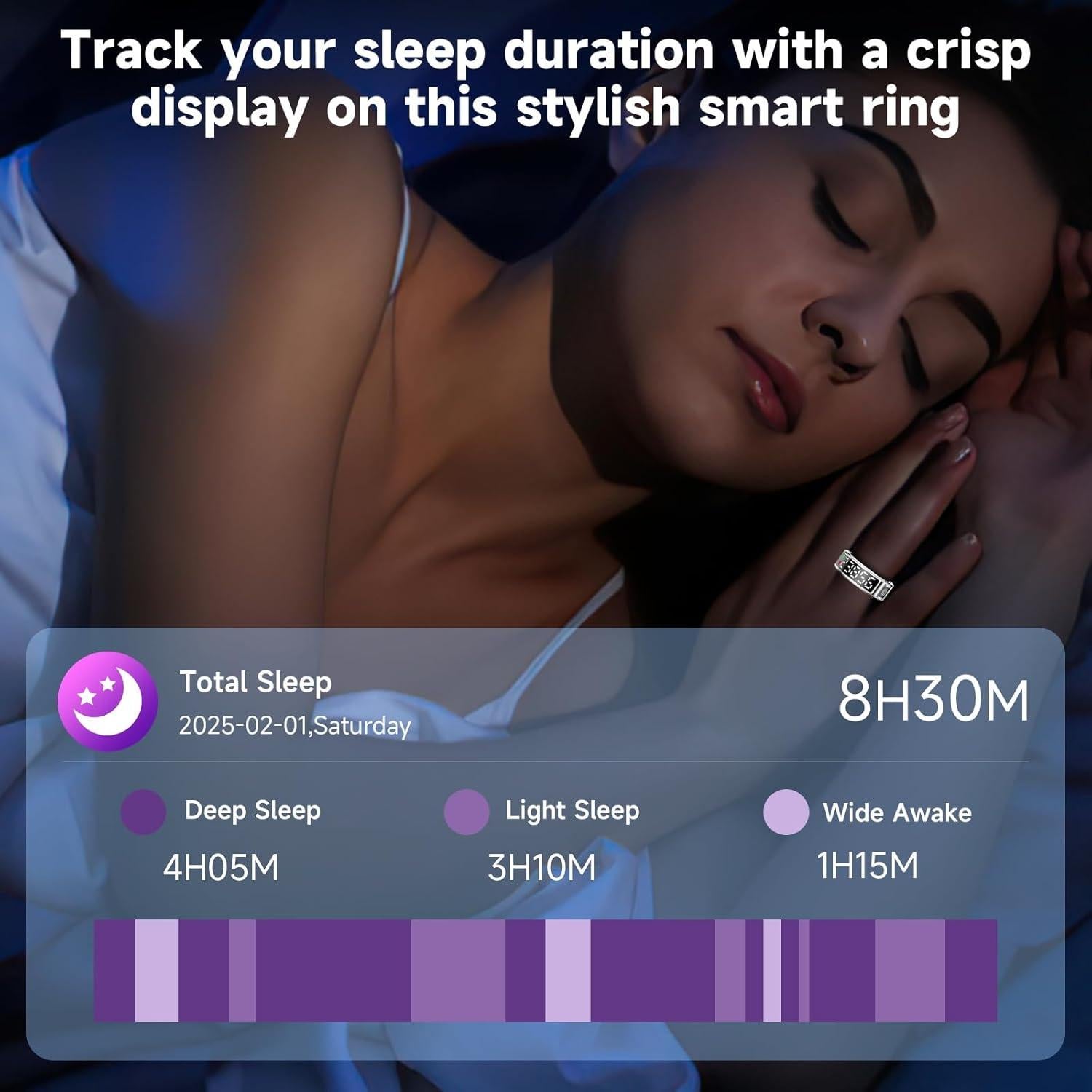 Anillo Inteligente Hugrow SR08 Plata - Monitor de Fitness IP68