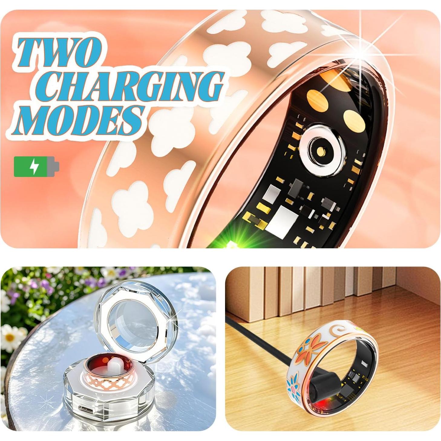 Anillo Inteligente Oucscru Blanco 8# Monitoreo Salud y Sueño