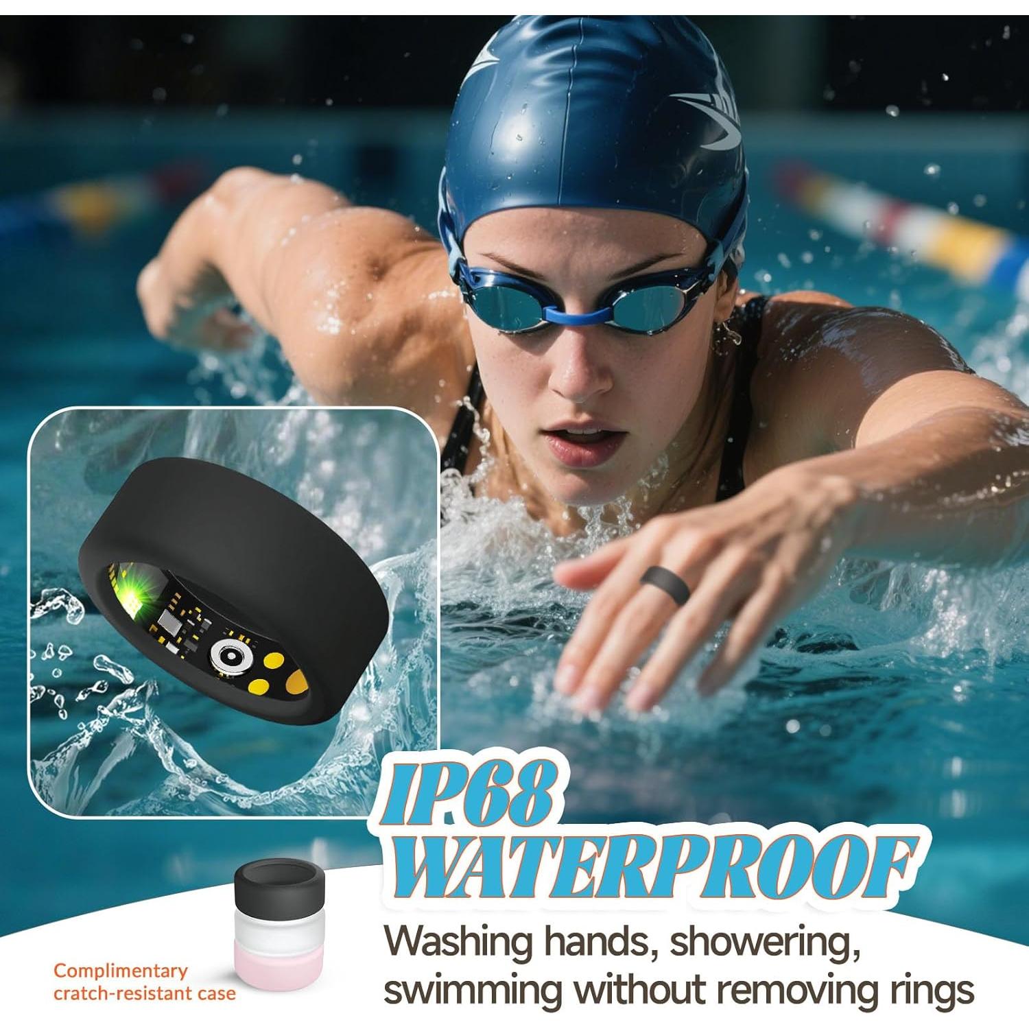 Anillo Inteligente Oucscru Blanco 8# Monitoreo Salud y Sueño