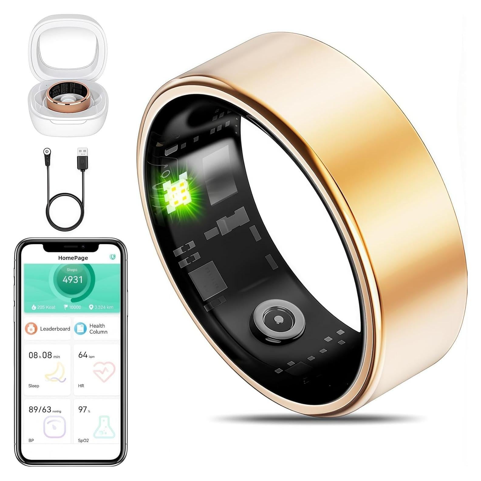 Reloj Inteligente MZJ Oro Champán - Monitoreo Salud IP68