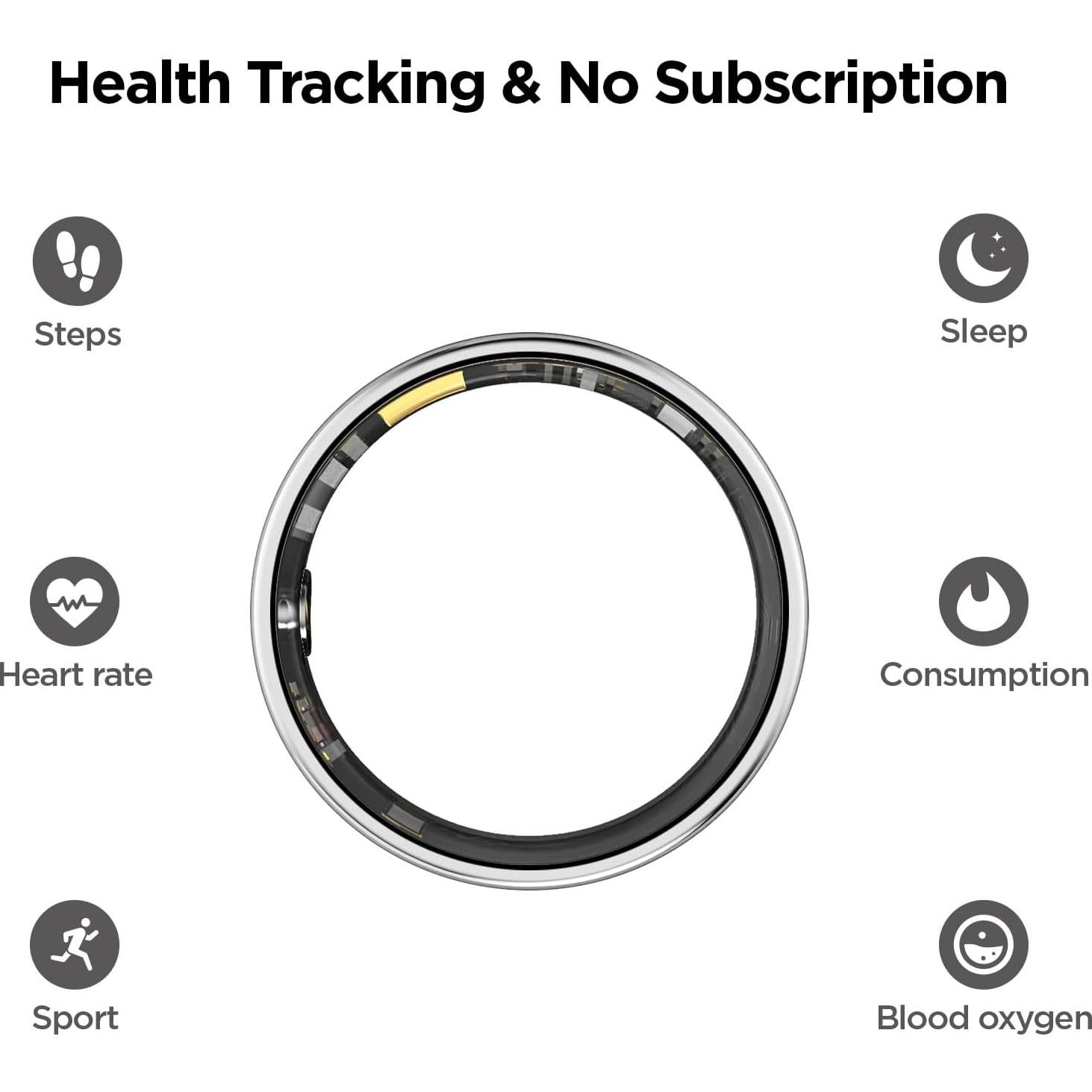 Anillo Inteligente BENIO Gen 2 Plata 5ATM Monitoreo Salud