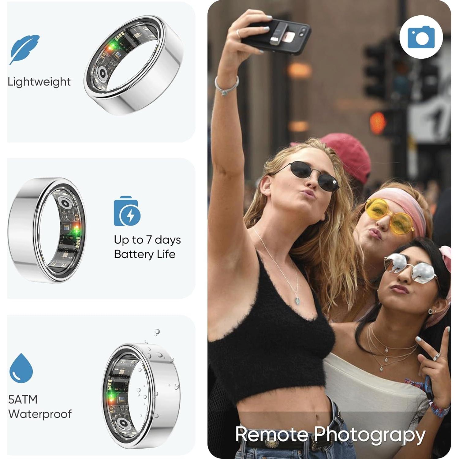 Anillo Inteligente BENIO Gen 2 Plata 5ATM Monitoreo Salud