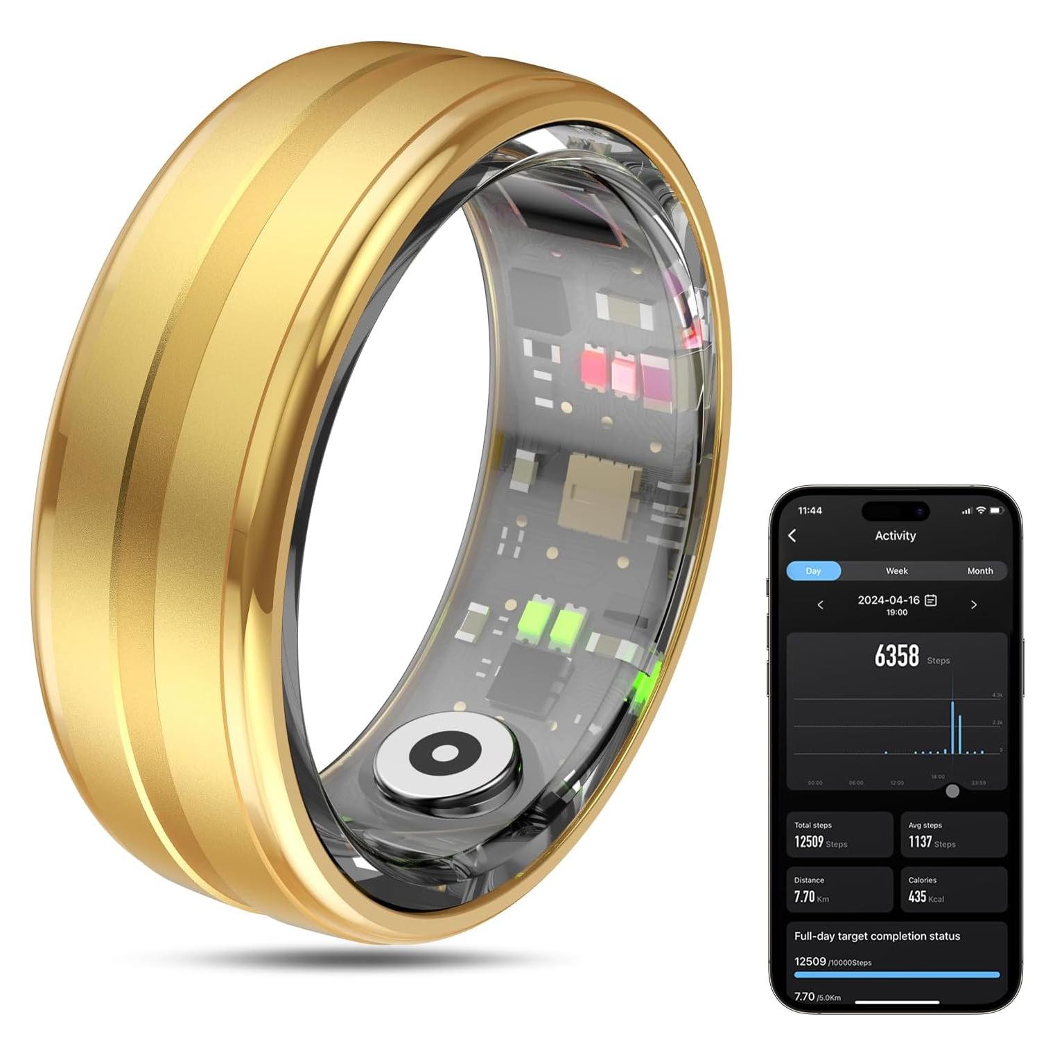 Anillo Inteligente MagLoop Oro 8 - Monitoreo Salud y Sueño