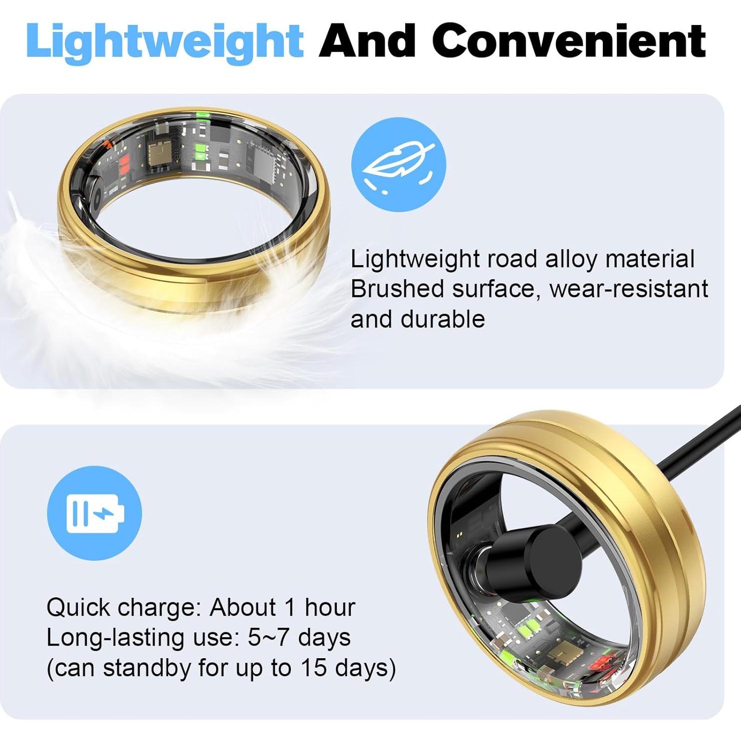 Anillo Inteligente MagLoop Oro 8 - Monitoreo Salud y Sueño