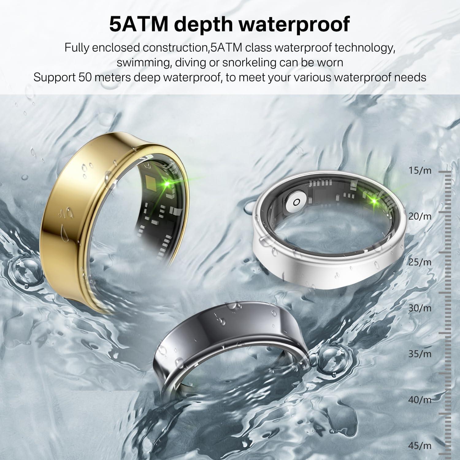 Anillo Inteligente Tulbeys SR05 - Impermeable 5ATM, Salud y Fitness