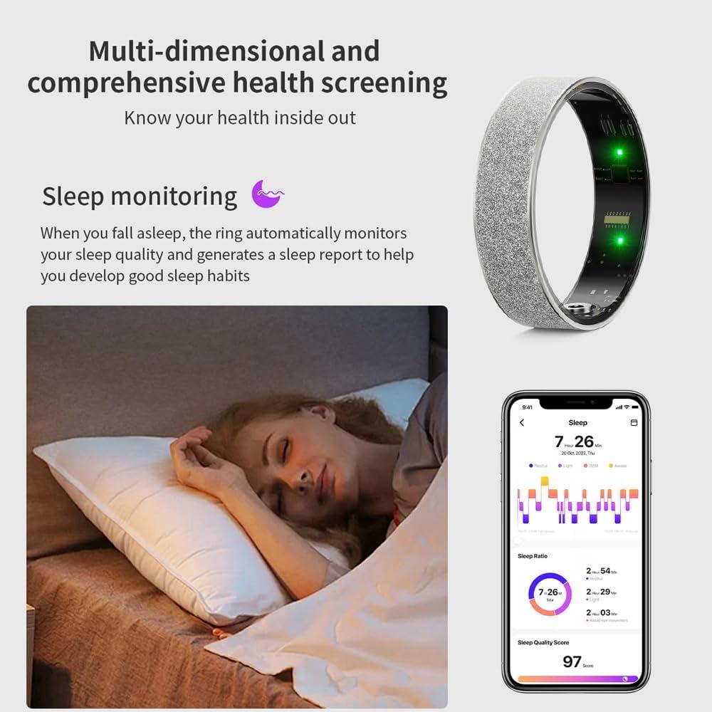 Anillo Inteligente WENSUNNIE Plata 9# Fitness Sueño IP68