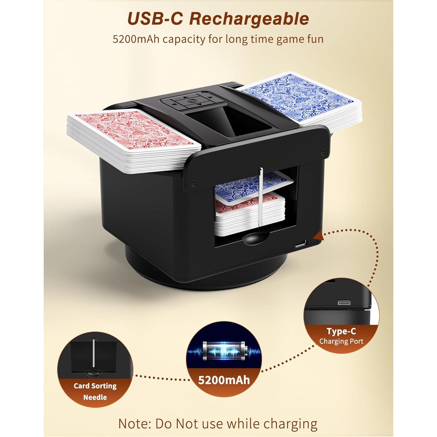 Máquina Automática de Barajado y Reparto INNCNN MAX6 - 1-2 Barajas, USB-C