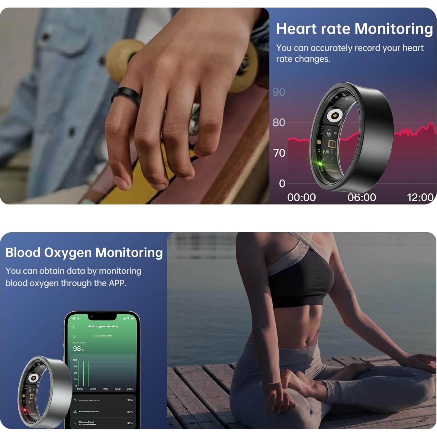 Anillo Inteligente de Salud WNRTSA - Seguimiento Sueño y Frecuencia Cardíaca