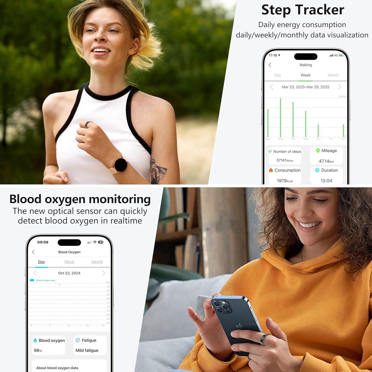 Anillo Inteligente Fitness DustAway SR03 - Monitoreo Salud 5ATM