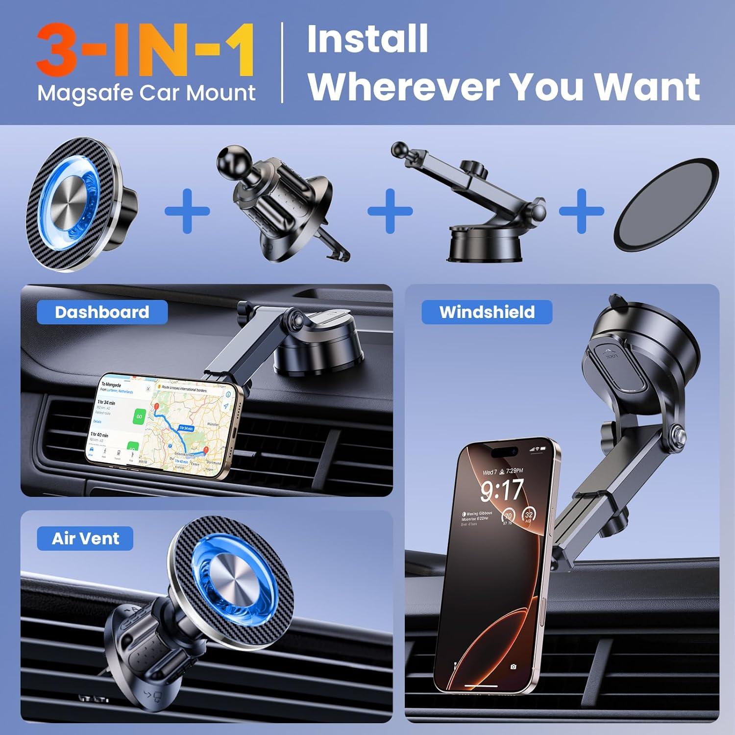 Soporte Magnético para Teléfono Coneclat 2025 - Compatible con iPhone y Android