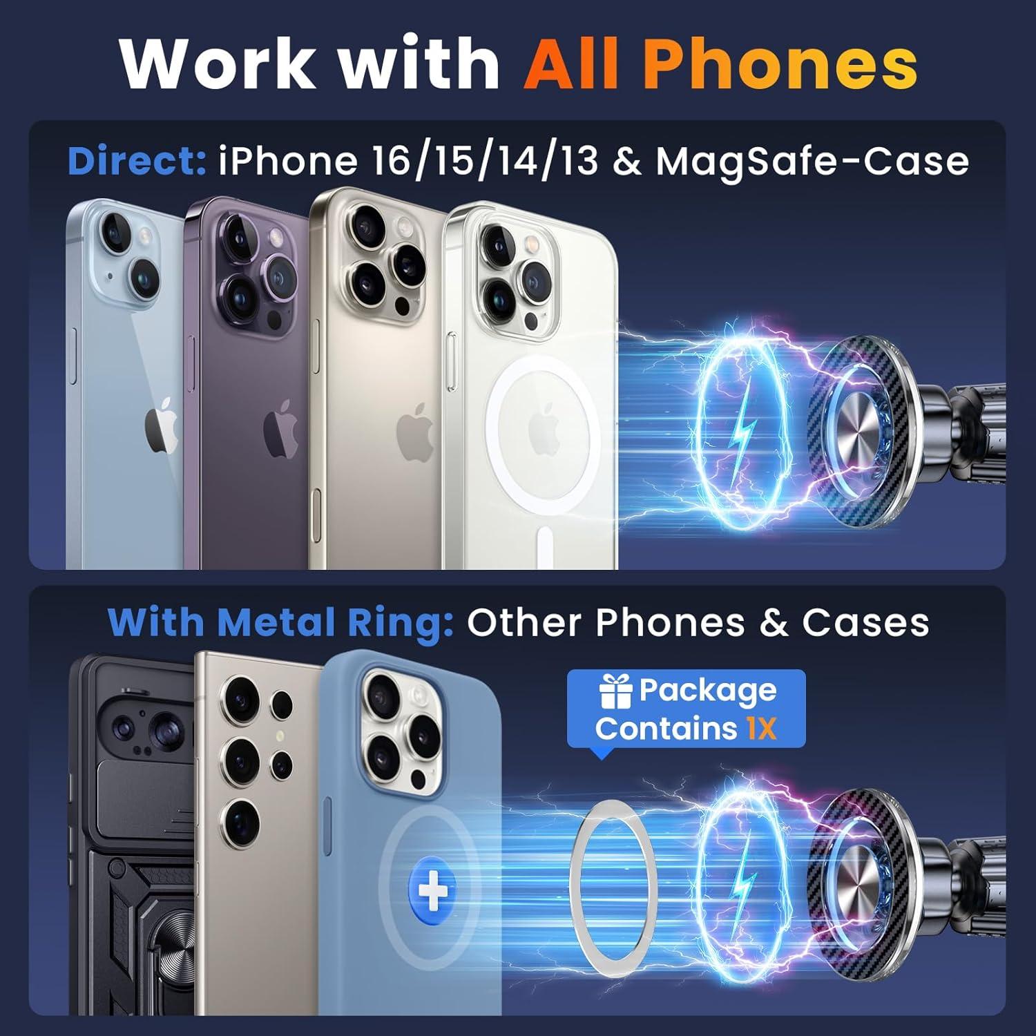 Soporte Magnético para Teléfono Coneclat 2025 - Compatible con iPhone y Android