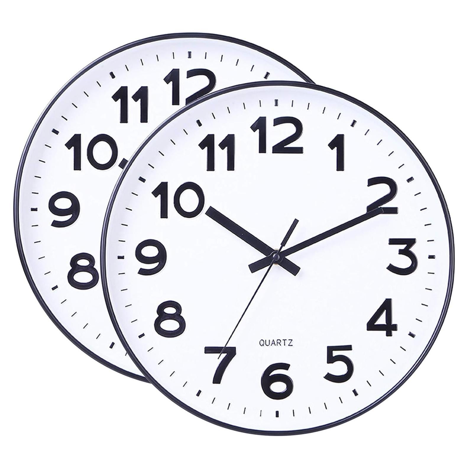 Reloj de Pared Silencioso 30 cm 2 Piezas Foraineam