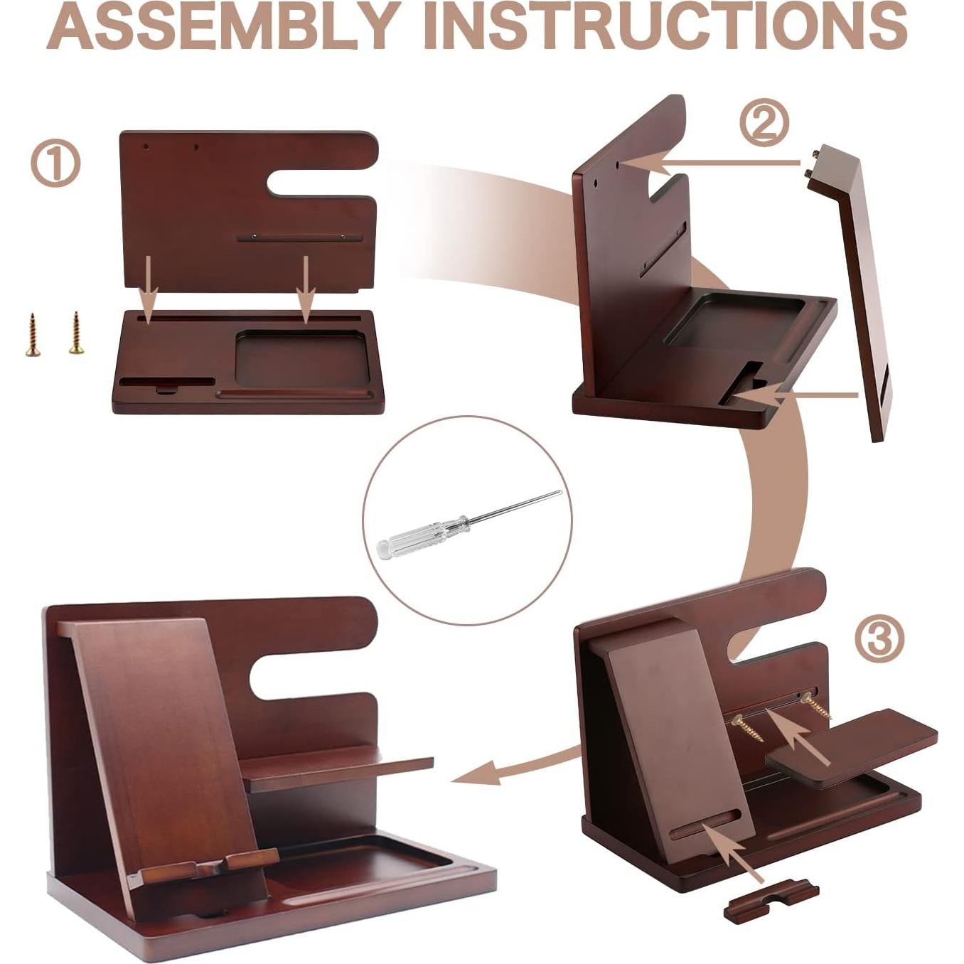 Estación de Acoplamiento de Madera OUTXE, Organizador para Teléfono y Llaves