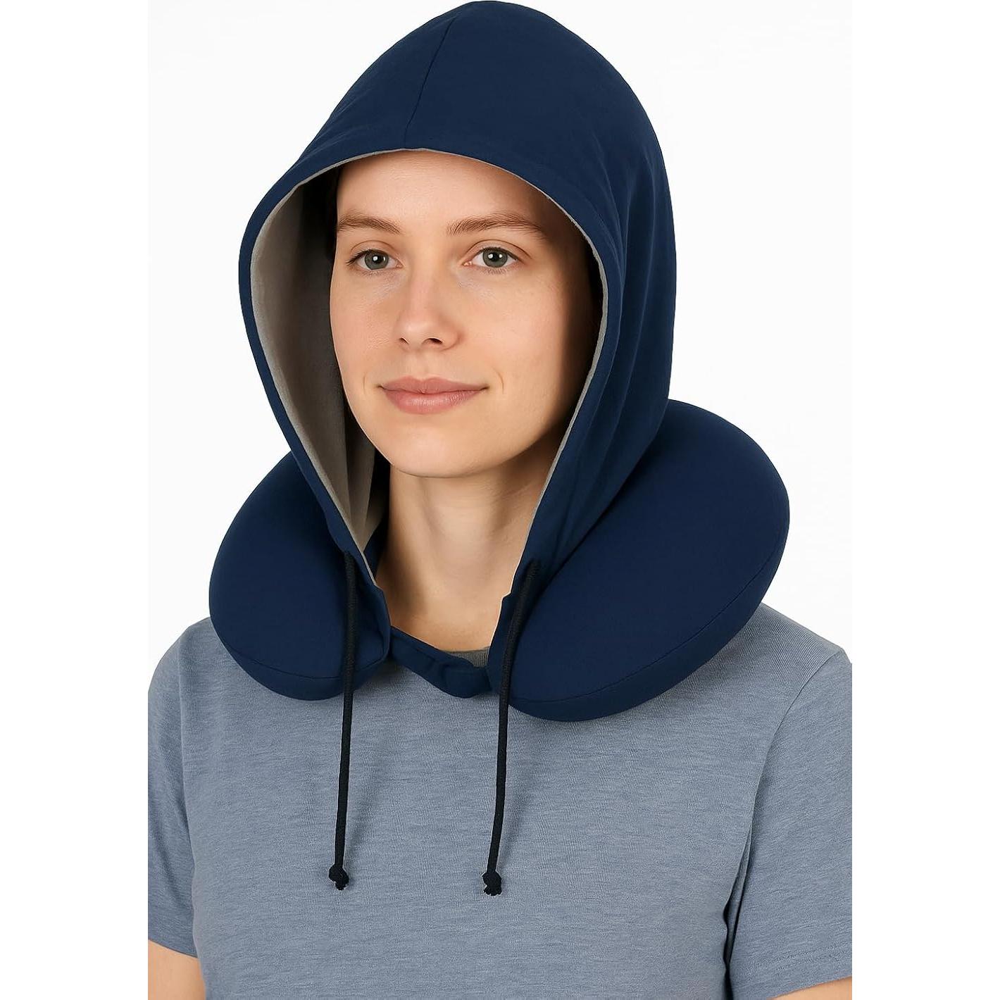 Almohada de Viaje Sealy con Capucha y Espuma de Memoria Azul