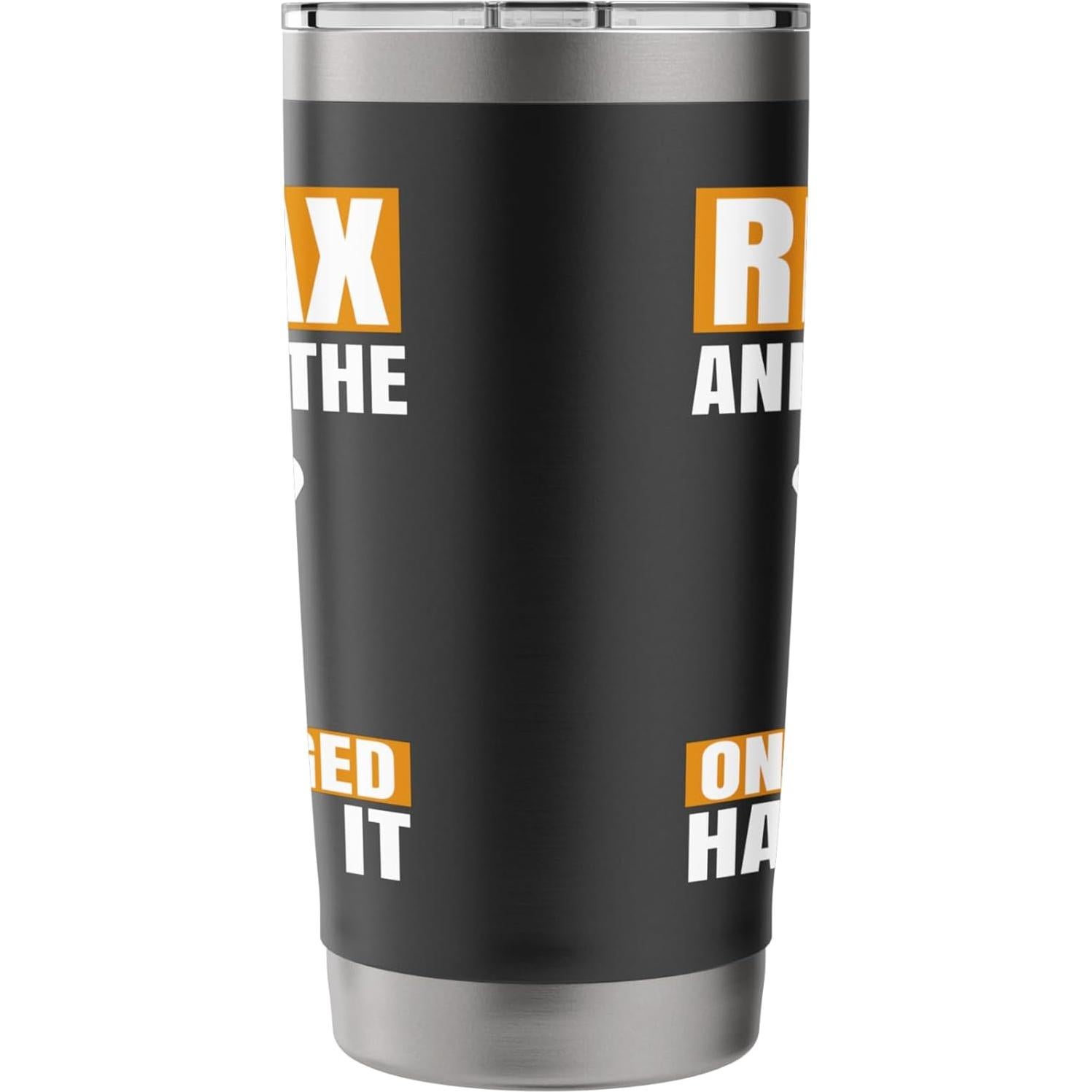 Taza Aislada de Acero Inoxidable 20 oz Negra para Amputados