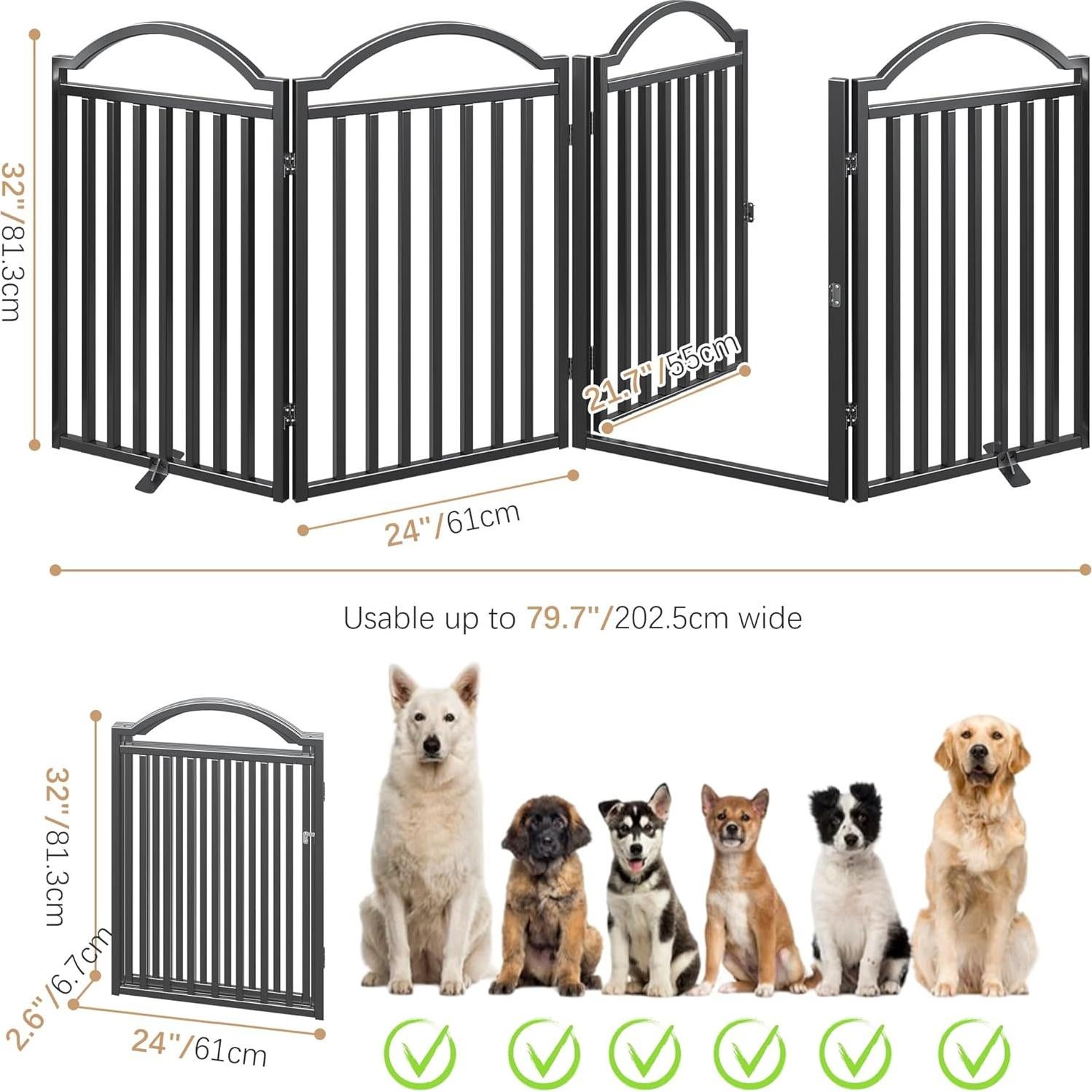 Puerta para Perros de Metal BHG 243.84x81.28 cm Plegable