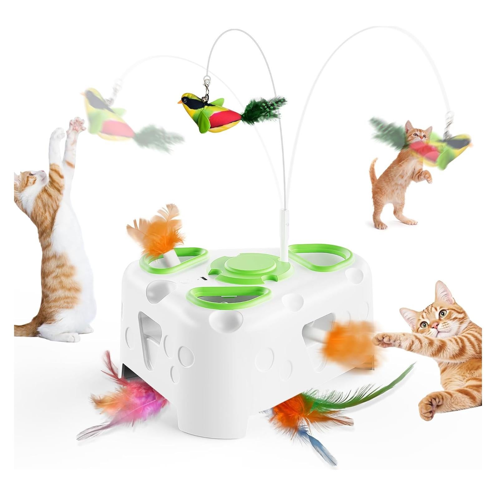 Juguete Interactivo para Gatos PANRIO 3-en-1 con Plumas USB