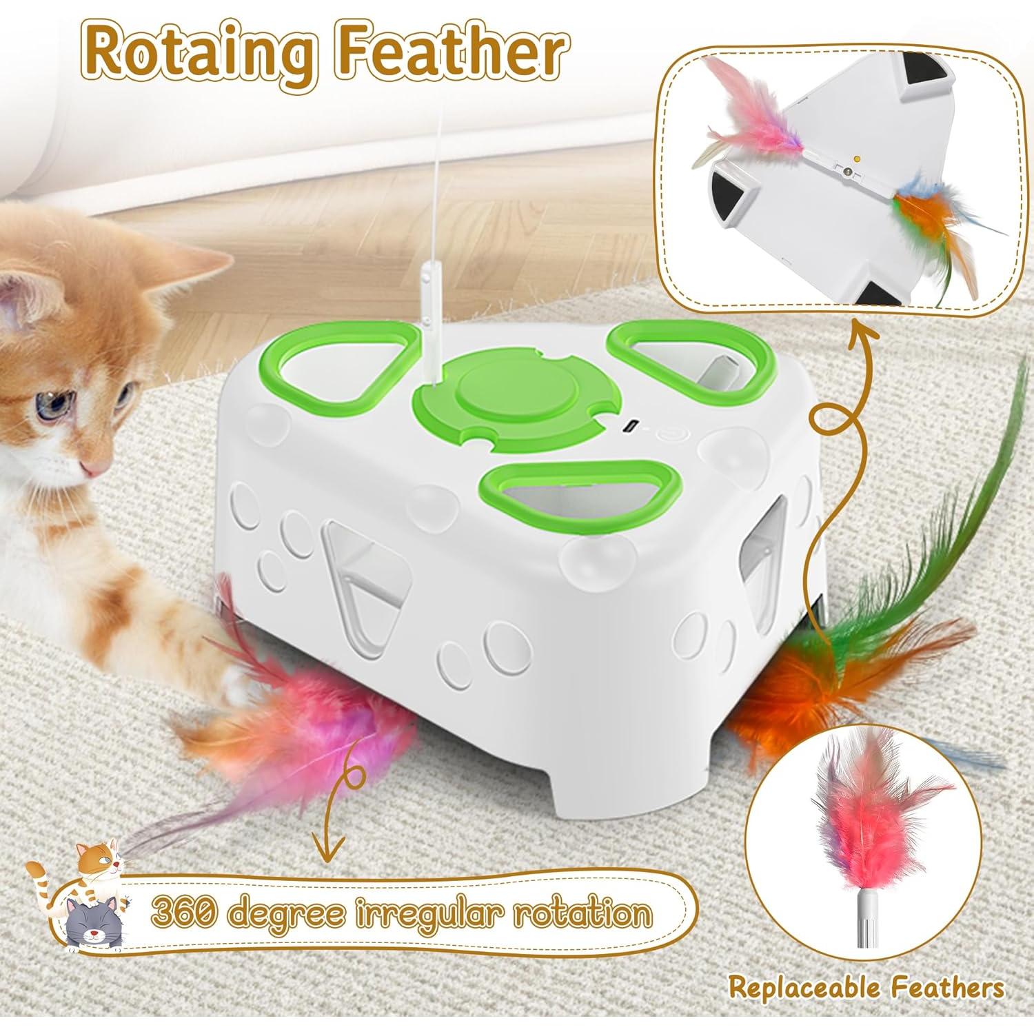 Juguete Interactivo para Gatos PANRIO 3-en-1 con Plumas USB