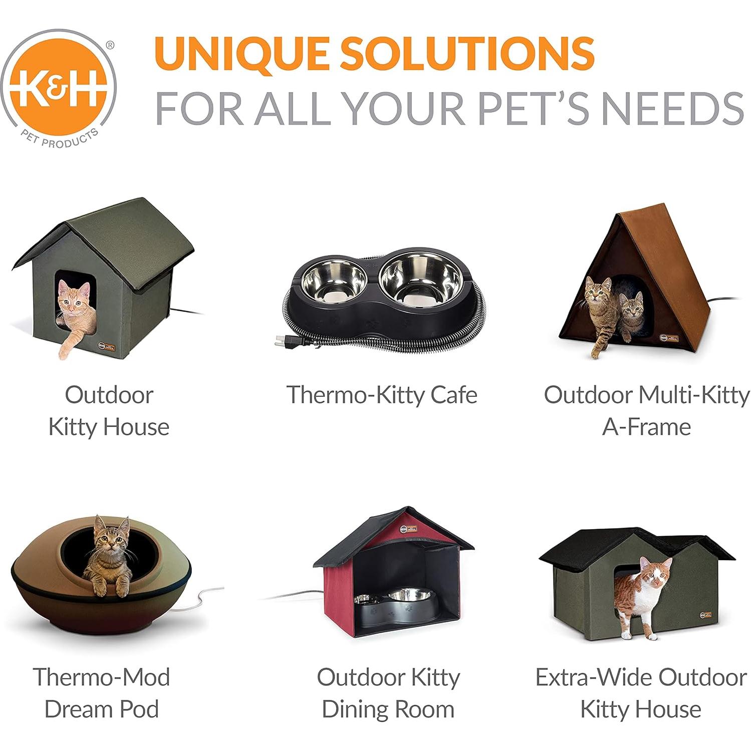 Comedor de Gatos al Aire Libre K&H 35.5x50.8 cm Oliva