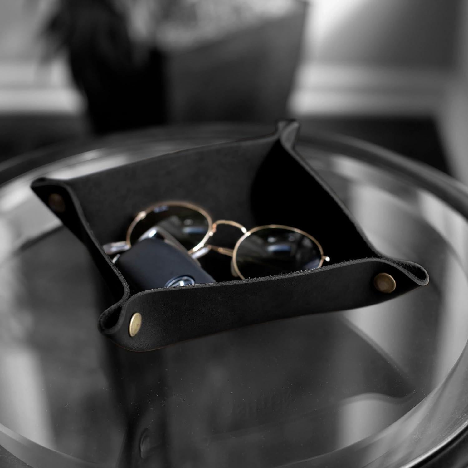 Bandeja Valet de Cuero Genuino Northwind 15.24 cm Hecha a Mano