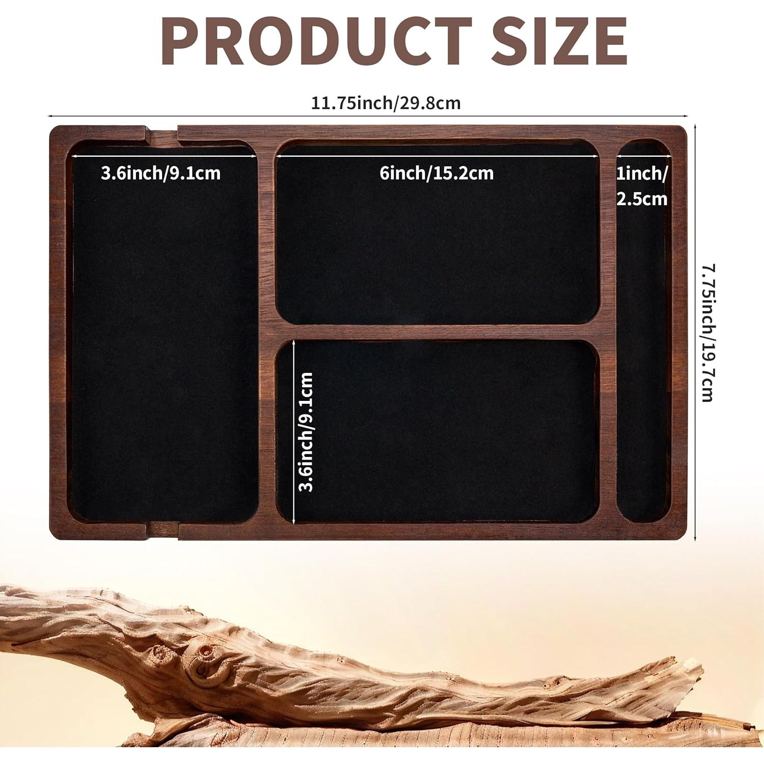 Bandeja de Valet HugRose de Madera de Acacia con Cargador