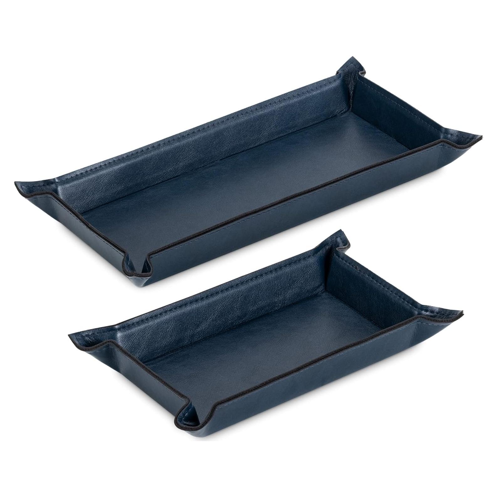 Conjunto de 2 bandejas de valet Navaris de cuero sintético