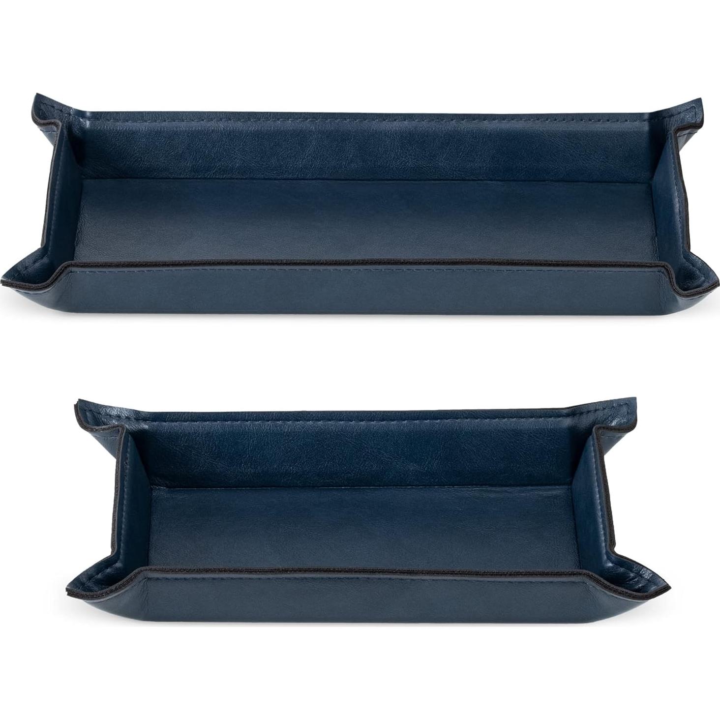 Conjunto de 2 bandejas de valet Navaris de cuero sintético