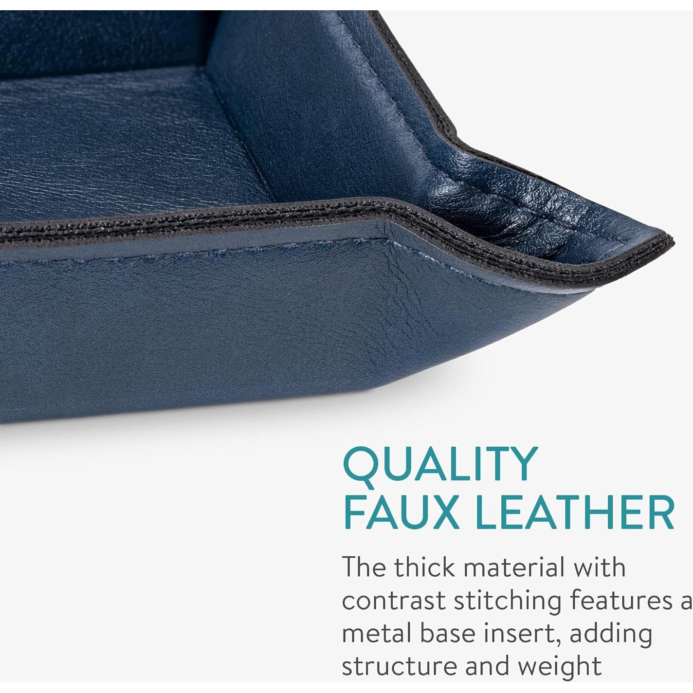 Conjunto de 2 bandejas de valet Navaris de cuero sintético