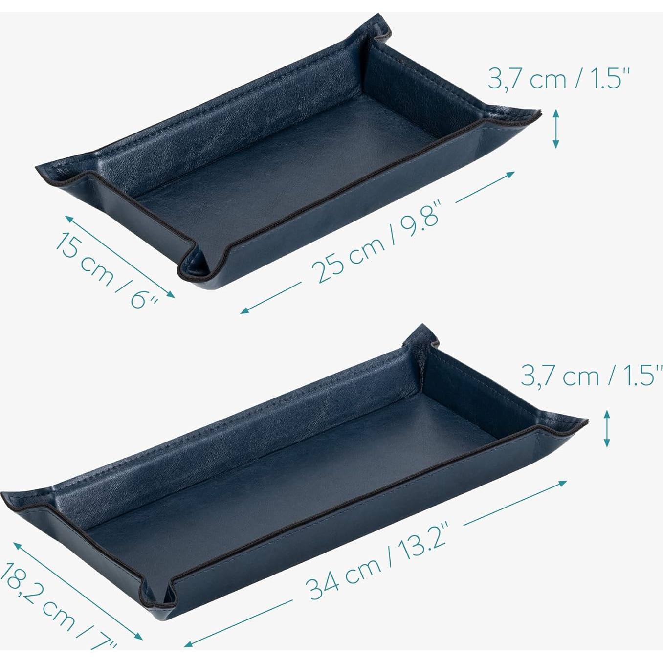 Conjunto de 2 bandejas de valet Navaris de cuero sintético