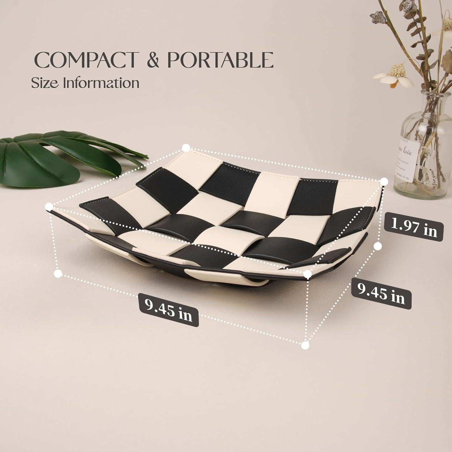 Bandeja de Valet MODOGA Cuero Sintético Tablero Ajedrez 24.1cm