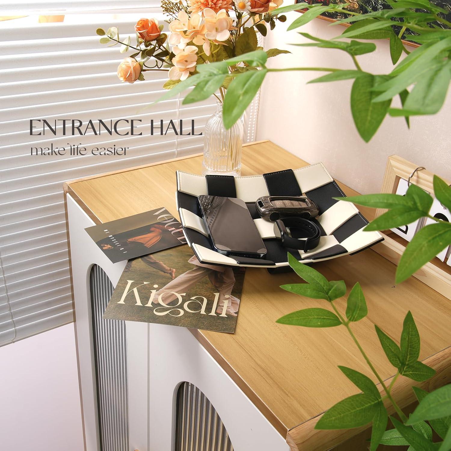 Bandeja de Valet MODOGA Cuero Sintético Tablero Ajedrez 24.1cm