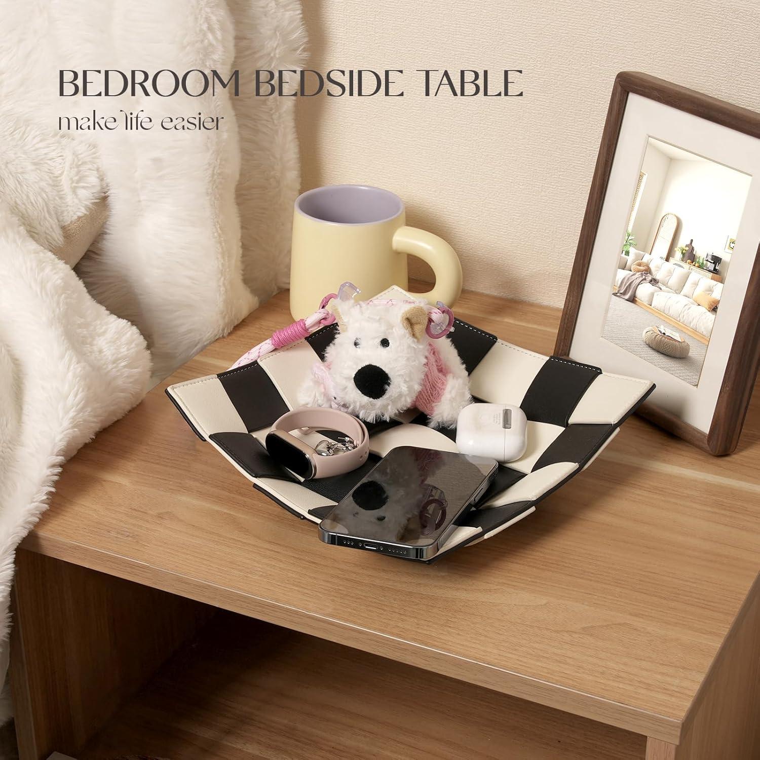 Bandeja de Valet MODOGA Cuero Sintético Tablero Ajedrez 24.1cm