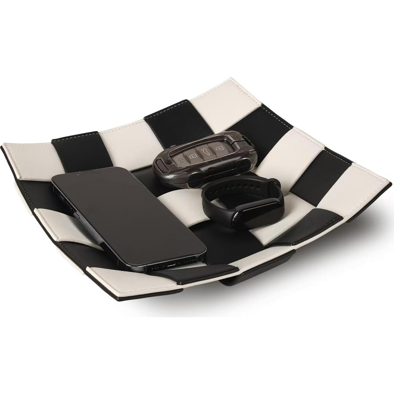 Bandeja de Valet MODOGA Cuero Sintético Tablero Ajedrez 24.1cm