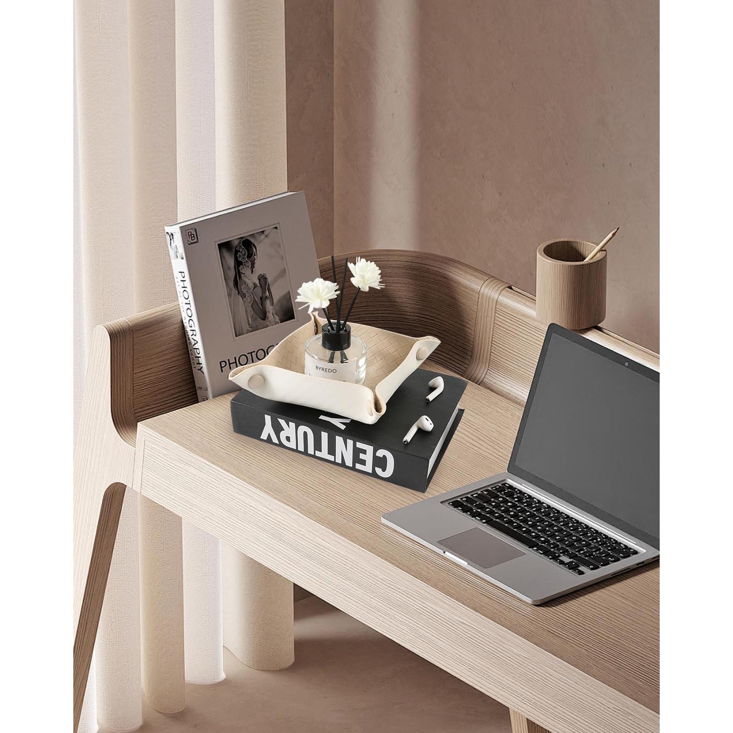 Bandeja de Valet de Cuero Sintético COOLYOUTH Beige 20x0.25cm