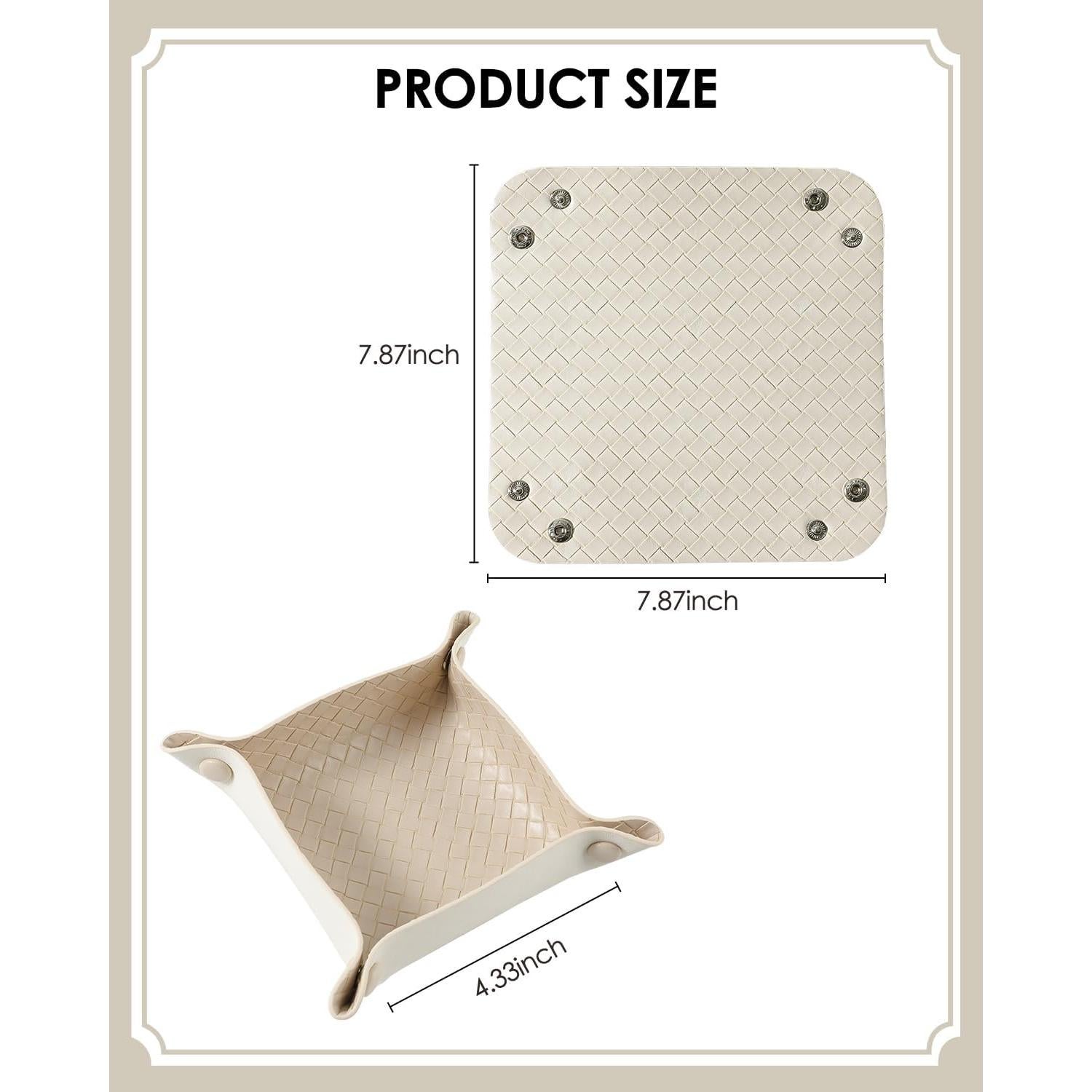 Bandeja de Valet de Cuero Sintético COOLYOUTH Beige 20x0.25cm