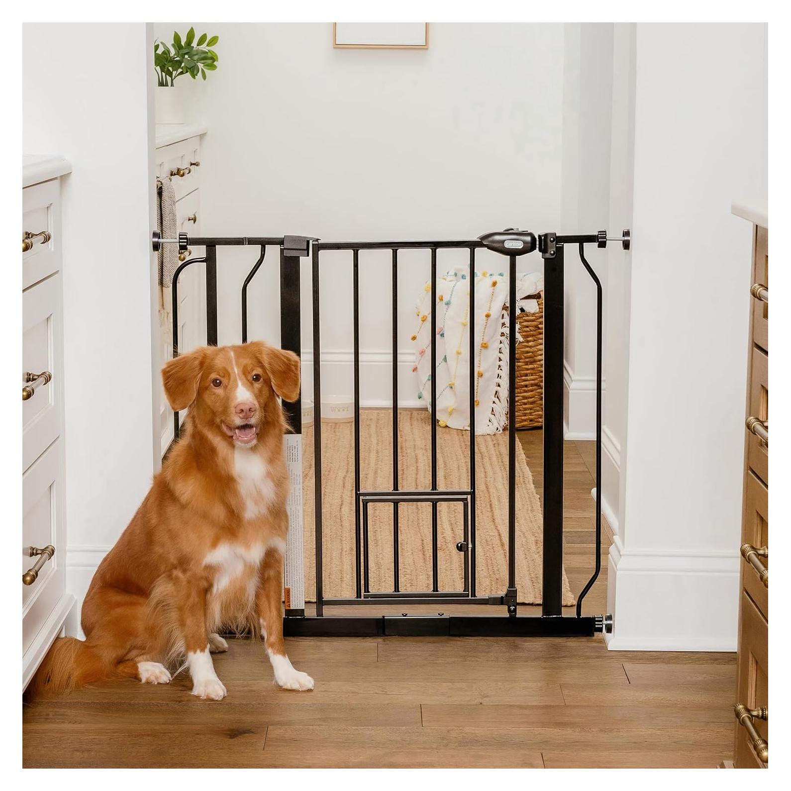 Puerta para Mascotas Extra Ancha Carlson 73.7-92.7 cm Negra